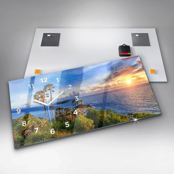 Glass wall clock rectangular Phuket in Thailand