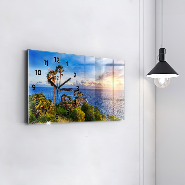 Glass wall clock rectangular Phuket in Thailand