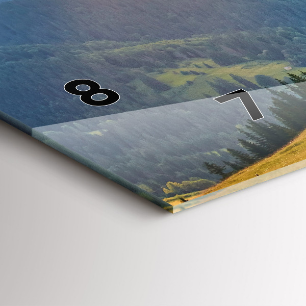 Glass wall clock rectangular Landscape with forests