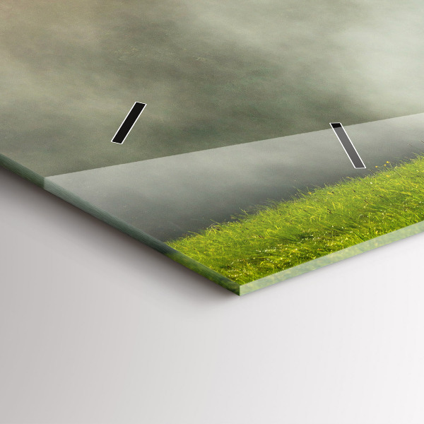 Glass wall clock rectangular Mountain landscape
