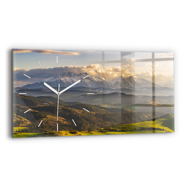 Glass wall clock rectangular Pieniny – Wysoki Wierch