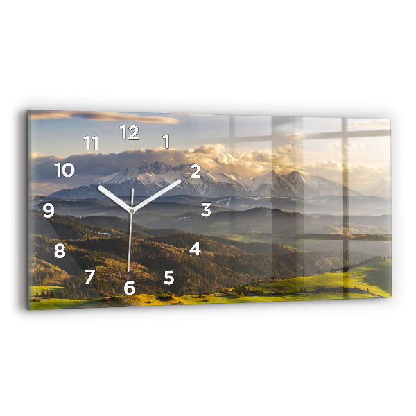 Glass wall clock rectangular Pieniny – Wysoki Wierch