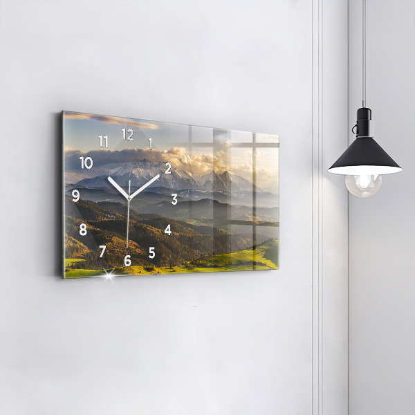 Glass wall clock rectangular Pieniny – Wysoki Wierch
