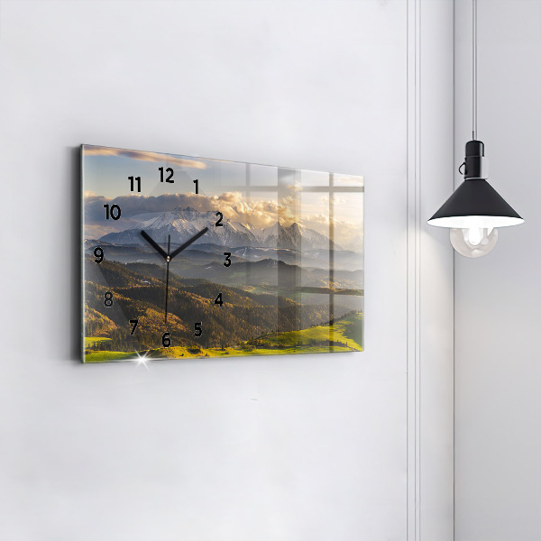 Glass wall clock rectangular Pieniny – Wysoki Wierch