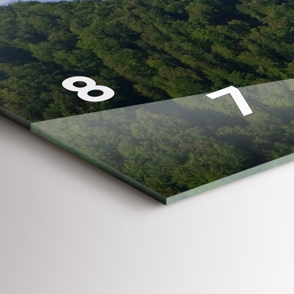 Glass wall clock rectangular Sokolica Peak in the Pieniny Mountains
