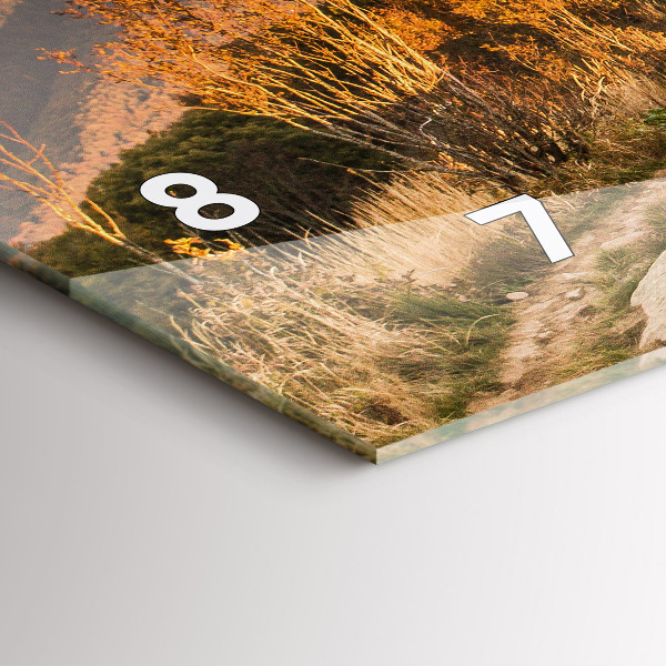 Glass wall clock rectangular Bieszczady Mountains