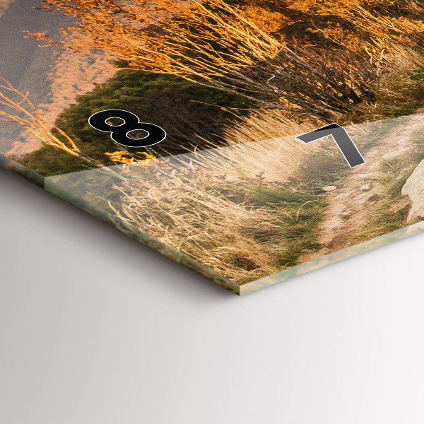 Glass wall clock rectangular Bieszczady Mountains