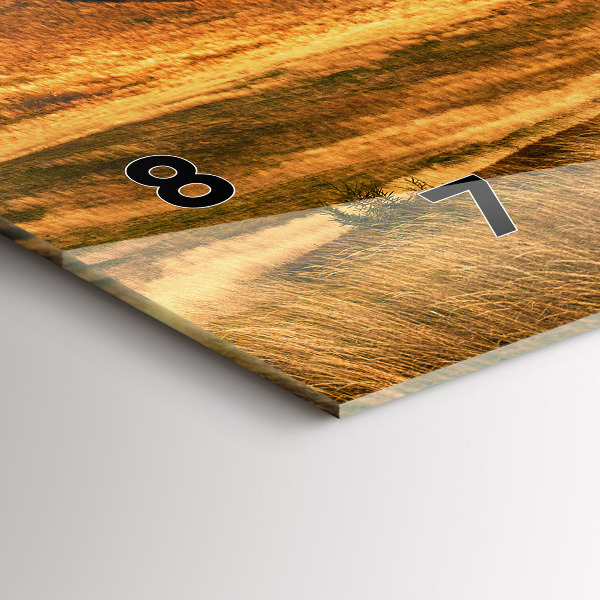 Glass wall clock rectangular Mountain landscape in autumn