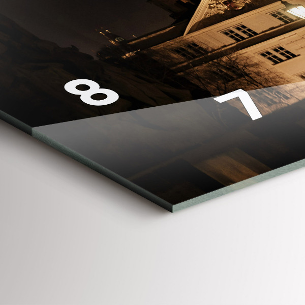 Glass wall clock rectangular Charles Bridge in Prague