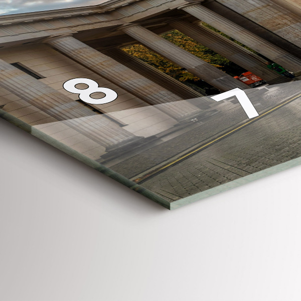 Glass wall clock rectangular Brandenburg Gate in Berlin