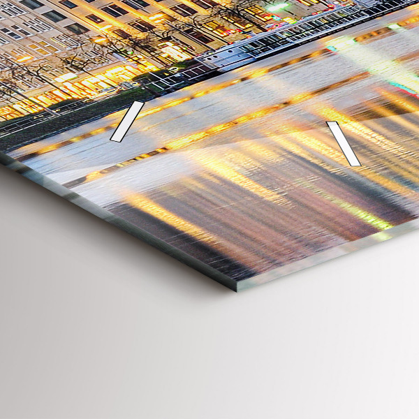 Glass wall clock rectangular Alster in Hamburg