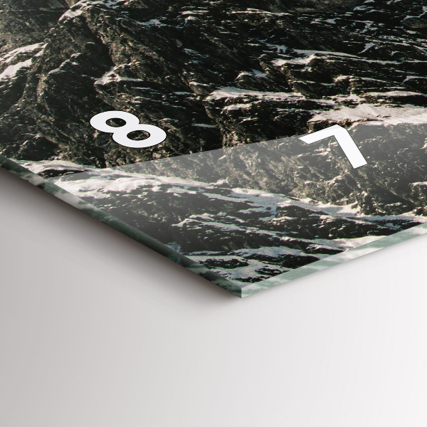 Glass wall clock rectangular Watzmann Mountains