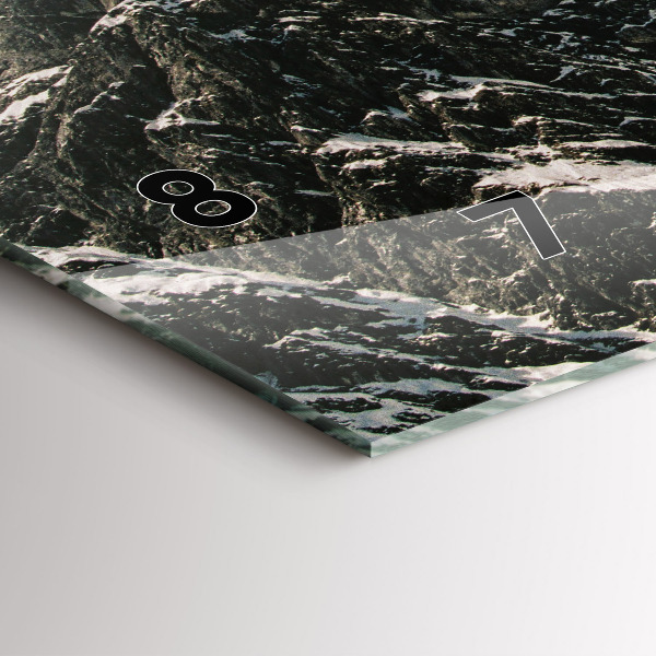 Glass wall clock rectangular Watzmann Mountains