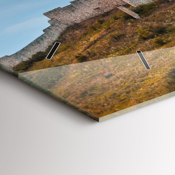 Glass wall clock rectangular Spiš Castle in Slovakia