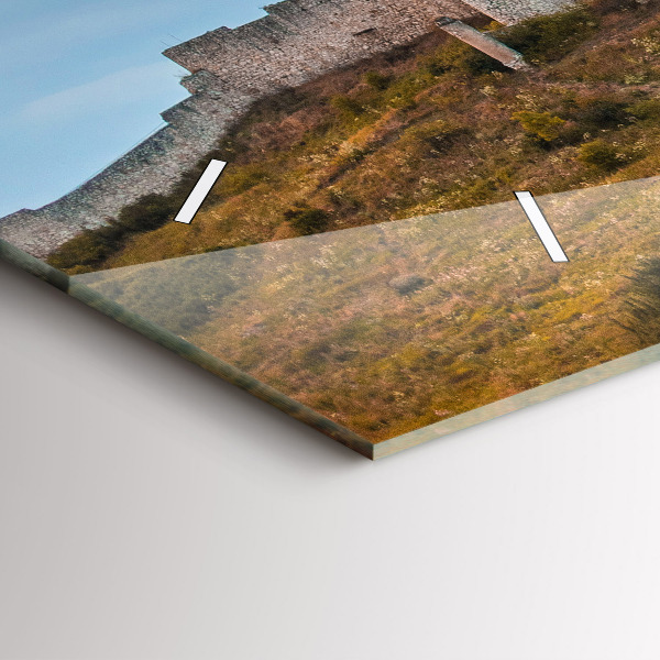 Glass wall clock rectangular Spiš Castle in Slovakia