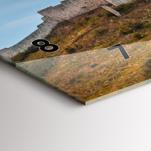 Glass wall clock rectangular Spiš Castle in Slovakia