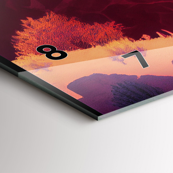 Glass wall clock rectangular Arizona desert illustration