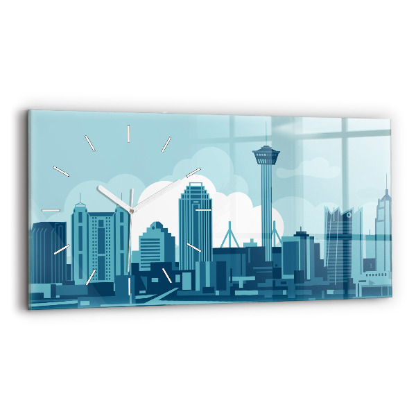 Glass wall clock rectangular Architecture in the USA