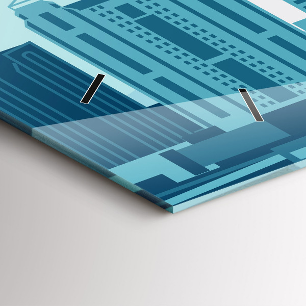 Glass wall clock rectangular Architecture in the USA