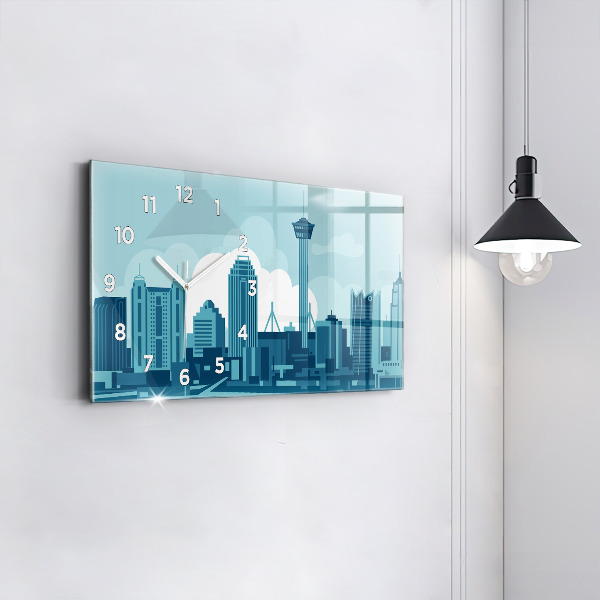 Glass wall clock rectangular Architecture in the USA