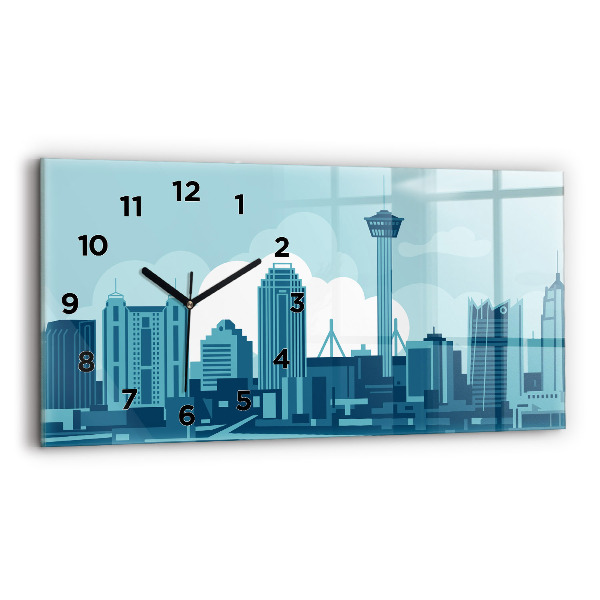 Glass wall clock rectangular Architecture in the USA