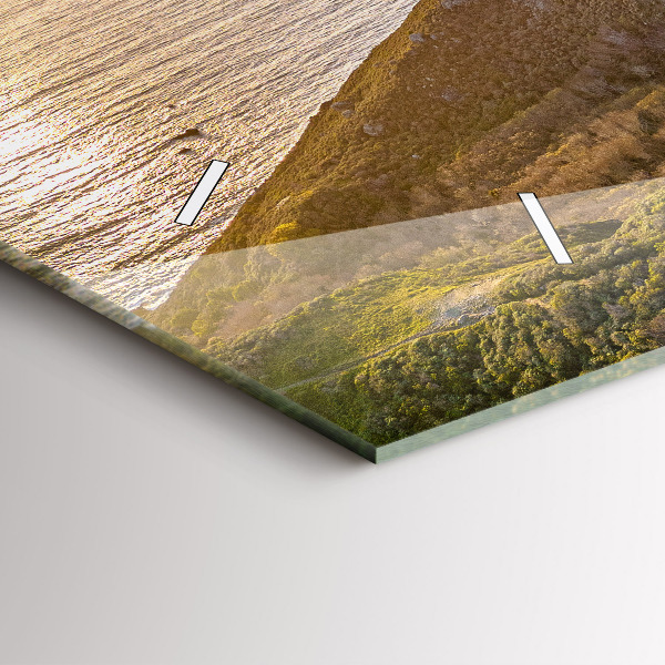 Glass wall clock rectangular The Road to San Francisco
