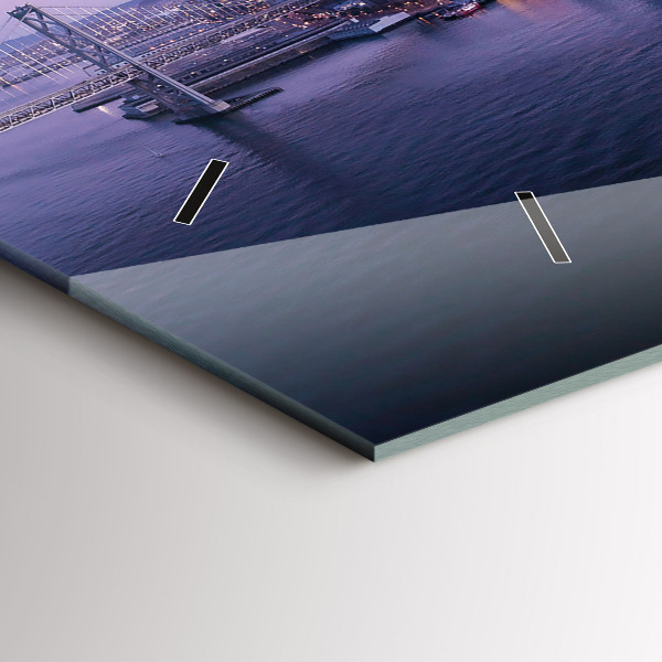 Glass wall clock rectangular View of San Francisco