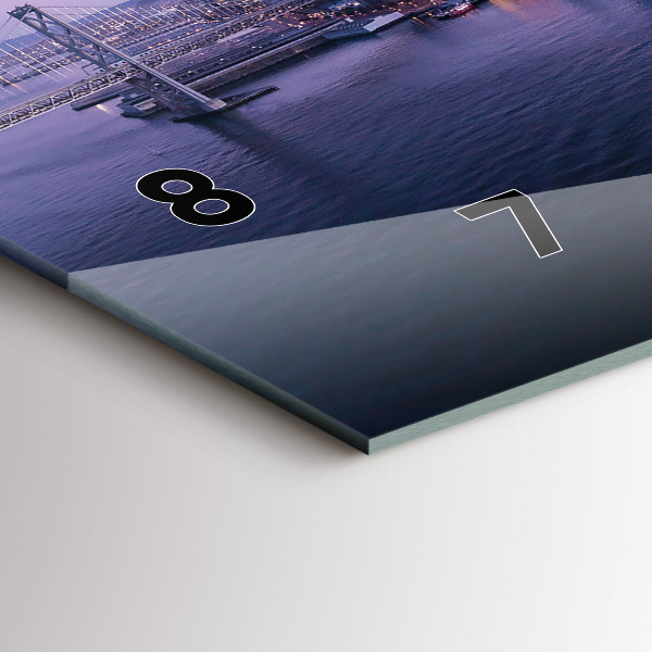Glass wall clock rectangular View of San Francisco