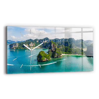 Glass wall clock rectangular Island in Thailand