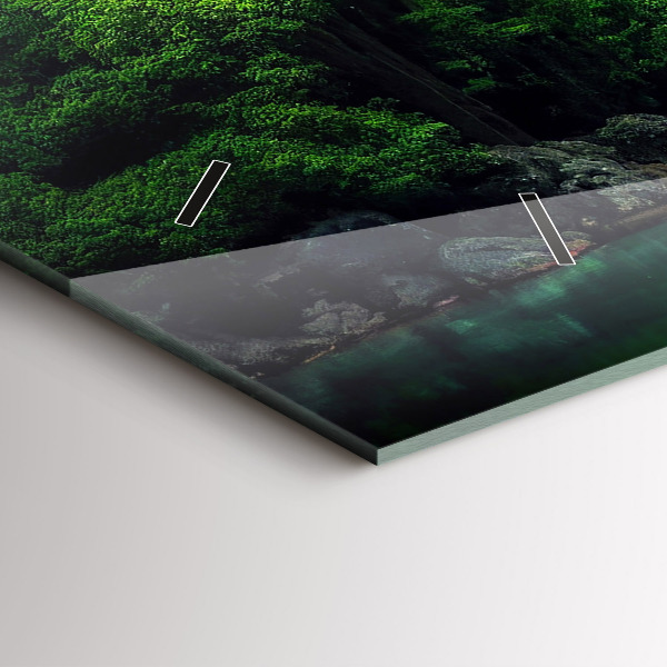 Glass wall clock rectangular Thailand's natural landscape