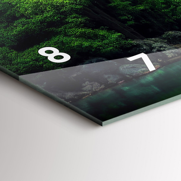 Glass wall clock rectangular Thailand's natural landscape