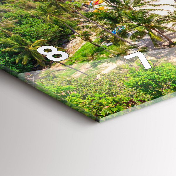 Glass wall clock rectangular National Park Thailand