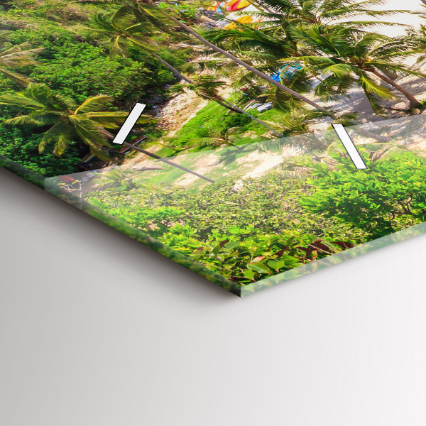 Glass wall clock rectangular National Park Thailand