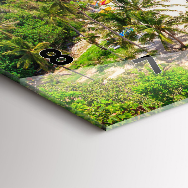 Glass wall clock rectangular National Park Thailand