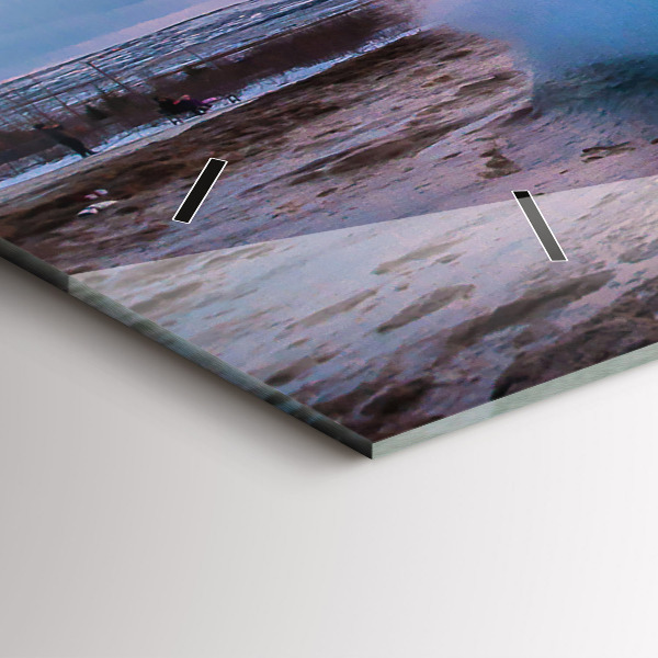 Glass wall clock rectangular Geyser on the island of Iceland