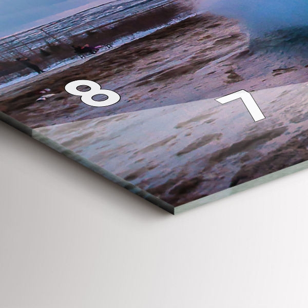 Glass wall clock rectangular Geyser on the island of Iceland