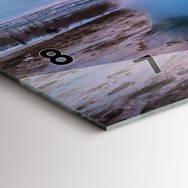 Glass wall clock rectangular Geyser on the island of Iceland