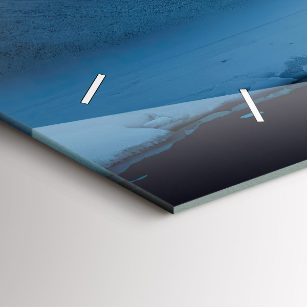 Glass wall clock rectangular Tent in the mountains of Iceland