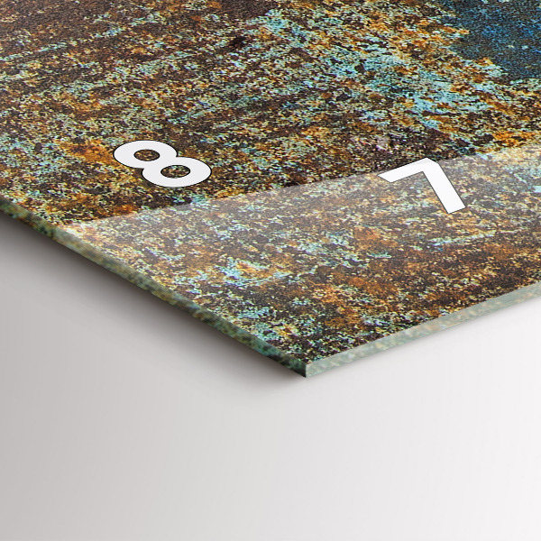Glass wall clock rectangular Old Metal Texture