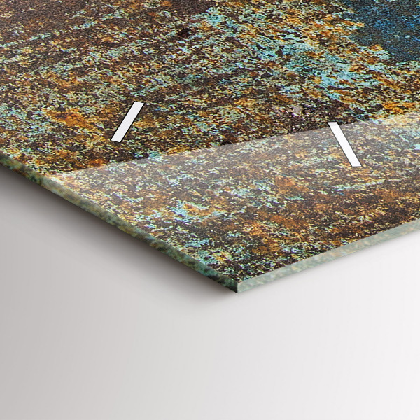 Glass wall clock rectangular Old Metal Texture