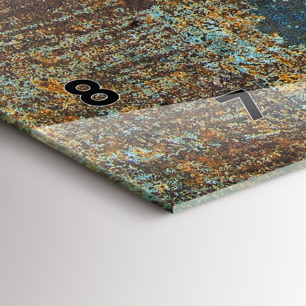 Glass wall clock rectangular Old Metal Texture