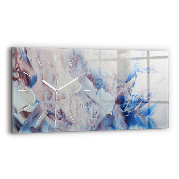 Glass wall clock rectangular Abstract paint texture