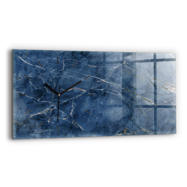 Glass wall clock rectangular Blue Marble Texture