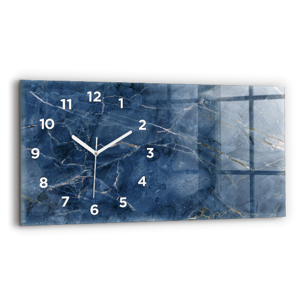 Glass wall clock rectangular Blue Marble Texture
