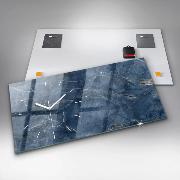Glass wall clock rectangular Blue Marble Texture