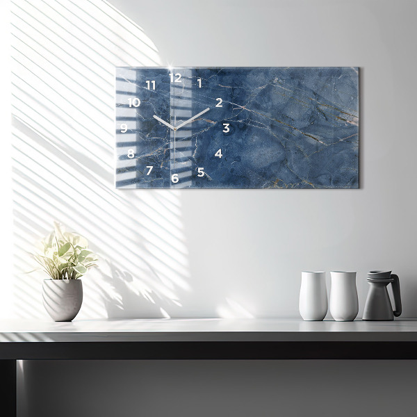 Glass wall clock rectangular Blue Marble Texture