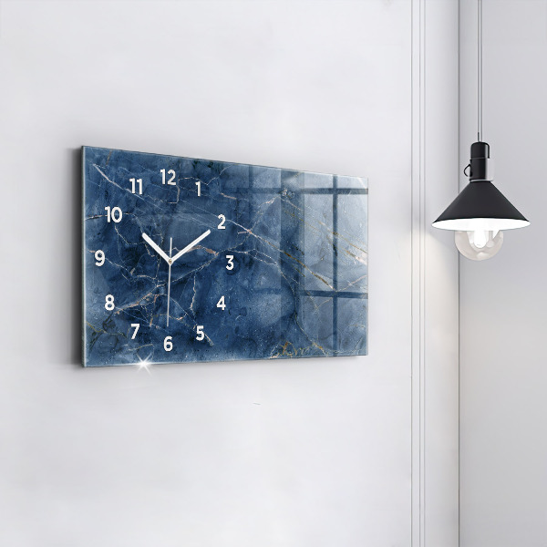 Glass wall clock rectangular Blue Marble Texture