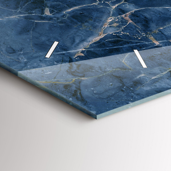 Glass wall clock rectangular Blue Marble Texture