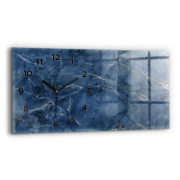 Glass wall clock rectangular Blue Marble Texture