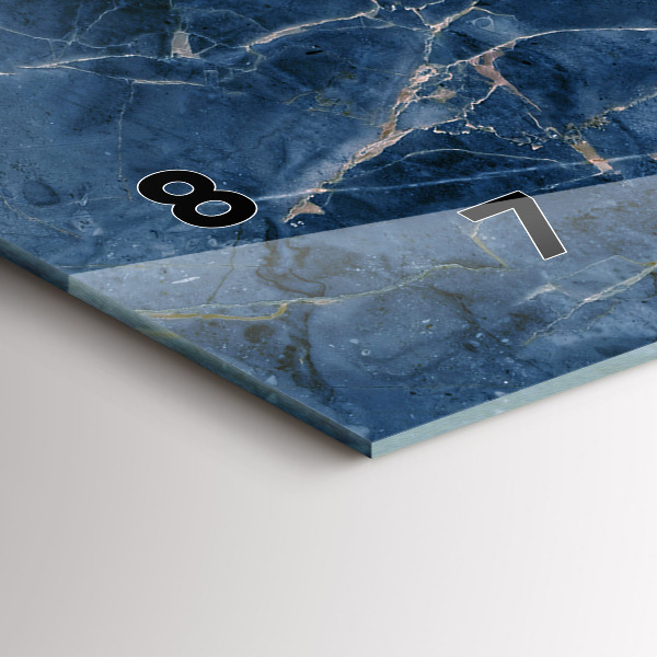 Glass wall clock rectangular Blue Marble Texture